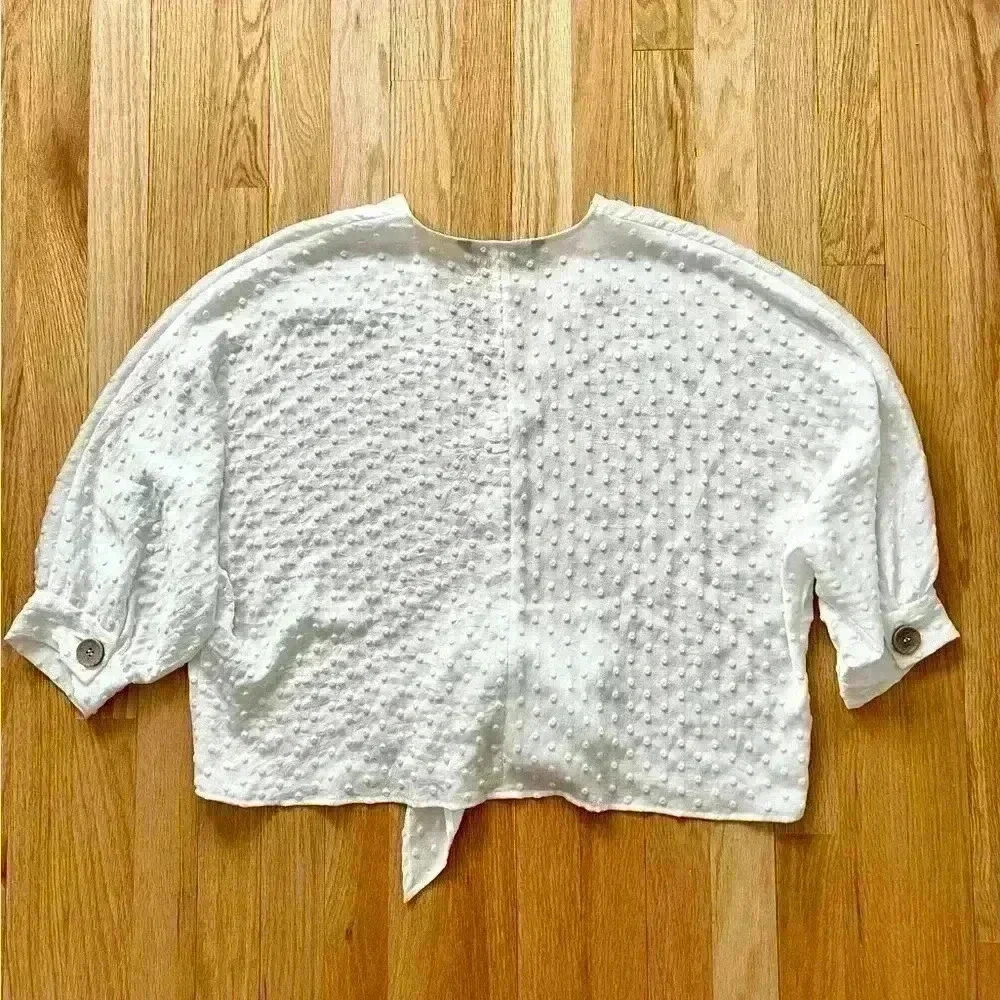 Zara Patterned Front Tie Top